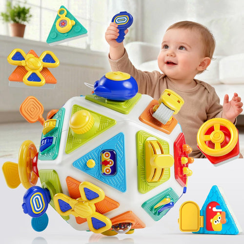 22-in-1 Montessori Busy Cube for 1 Year Old, Baby Activity Cube Toys 6-12