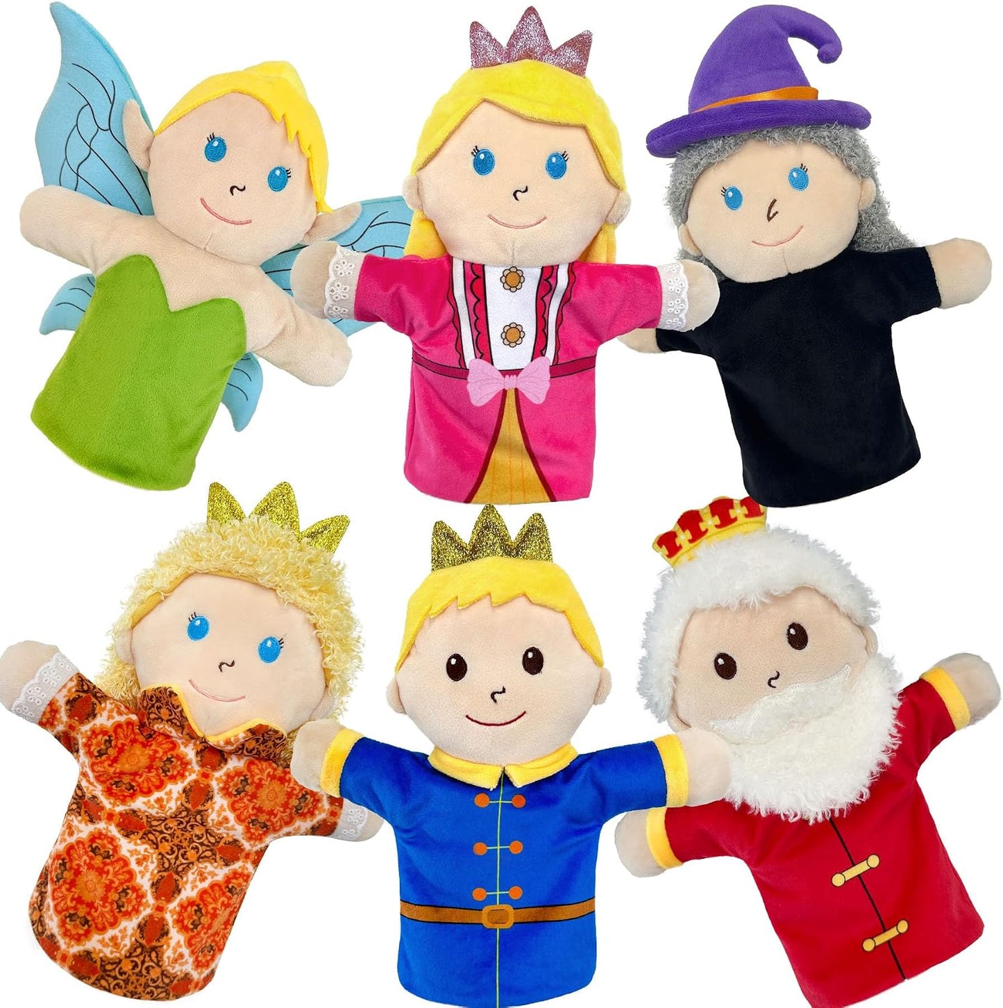 Fairy Tale Members Elf Plush Puppets Toddlers Princess Hand Puppet for Kids Ages,Soft Puppets for Storytelling