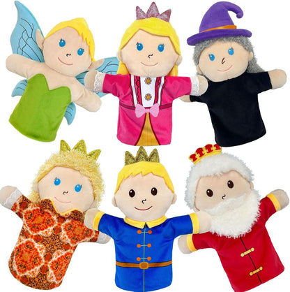 Fairy Tale Members Elf Plush Puppets Toddlers Princess Hand Puppet for Kids Ages,Soft Puppets for Storytelling