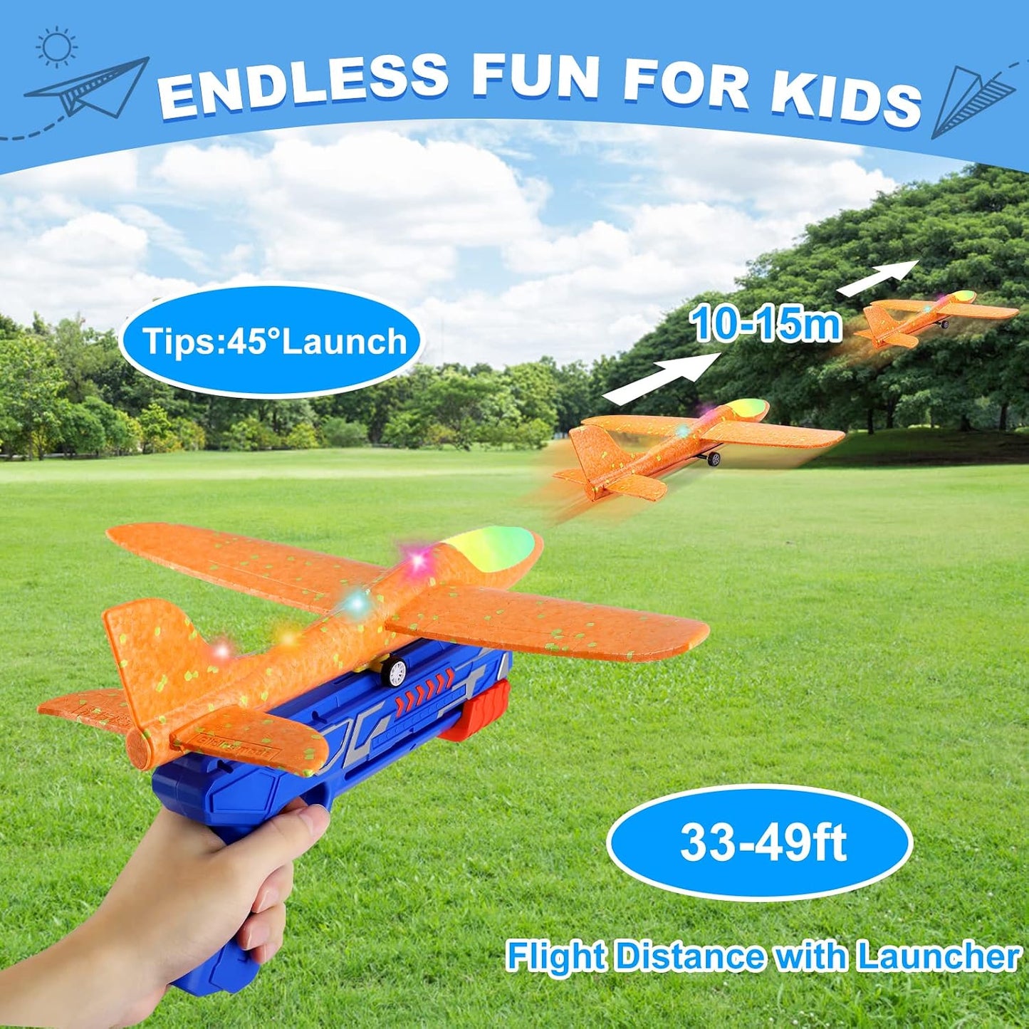 Kaiwatoy® 3 Pack Airplane Launcher Toys| Catapult Plane Toy for Boys