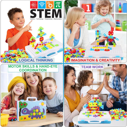 Kaiwatoy® Educational Toys Building Blocks, 189 Pieces Electric Screwdriver DIY Building Toys