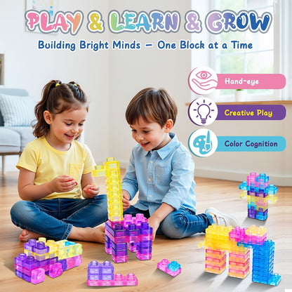 40 PCS Sensory Soft Building Blocks for Toddlers Kids, Squishy Stacking Toy | Preschool Educational Creative Play, Montessori Squeezable, Stretchable Early Learning Construction Playset, Puzzle Blocks