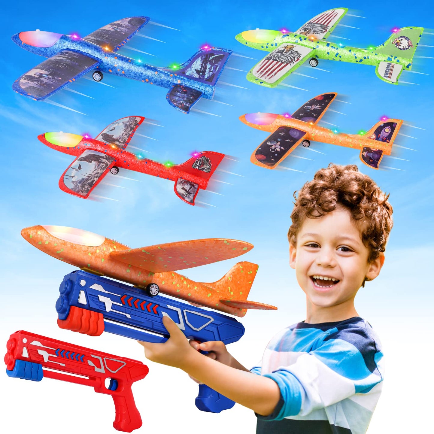 Kaiwatoy® 3 Pack Airplane Launcher Toys| Catapult Plane Toy for Boys
