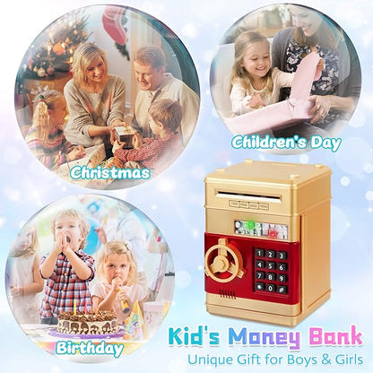Kaiwatoy®Refasy Piggy Bank Cash Coin Can ATM Bank Electronic Coin Money Bank for Kids Age 3-12