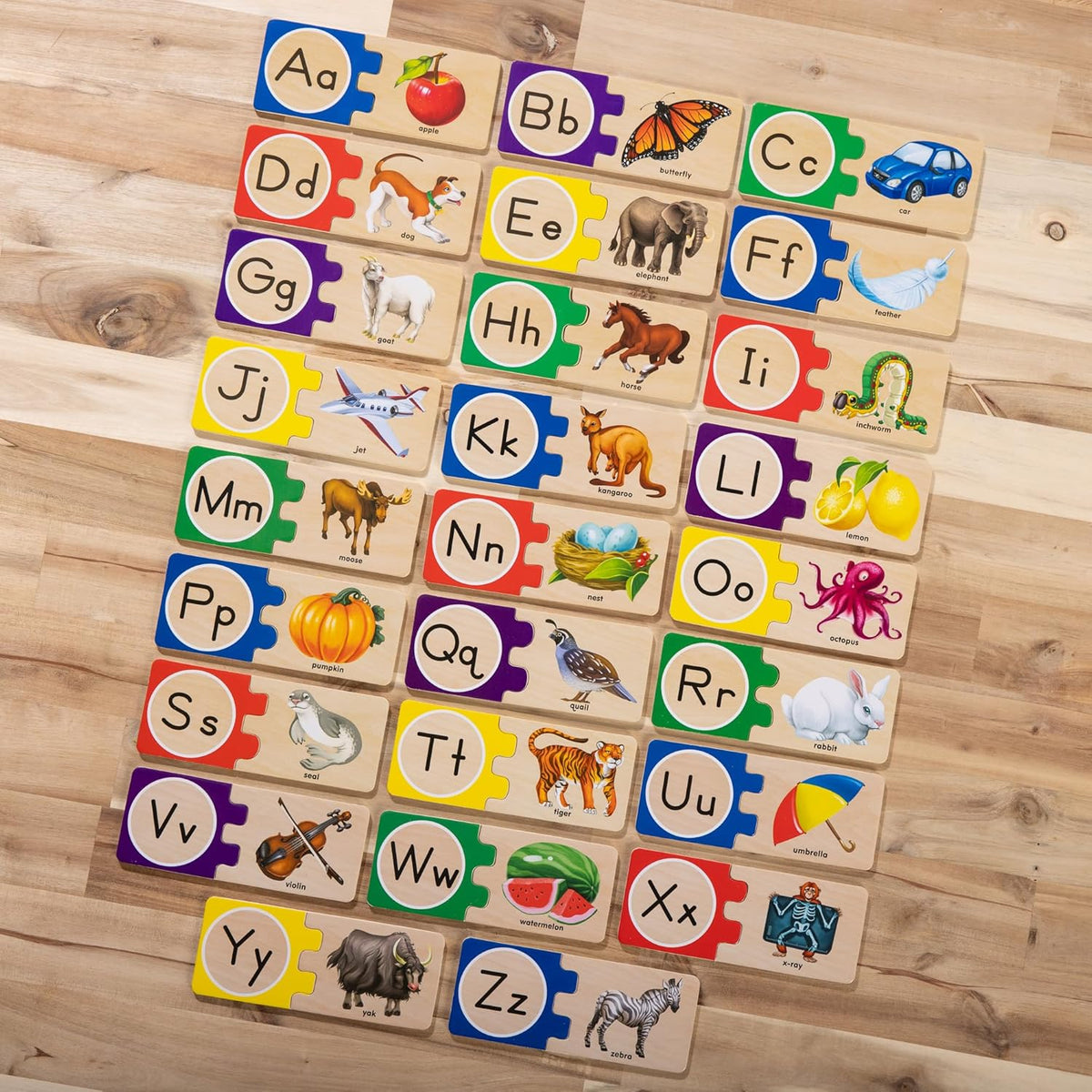 Kaiwatoy® Selbstkorrigierendes Alphabet-Puzzle (52 Teile) mit Spielzeug-Aufbewahrungsbox, ABC-Holzpuzzle für Kleinkinder und Vorschulkinder, Montessori-Lernspielzeug für Mädchen und Jungen ab 4 Jahren