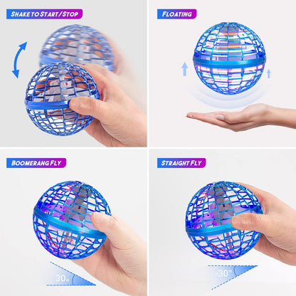 Galaxy Hand Sensing Flying Spinner Auto Return Boomerang Orb With Lights