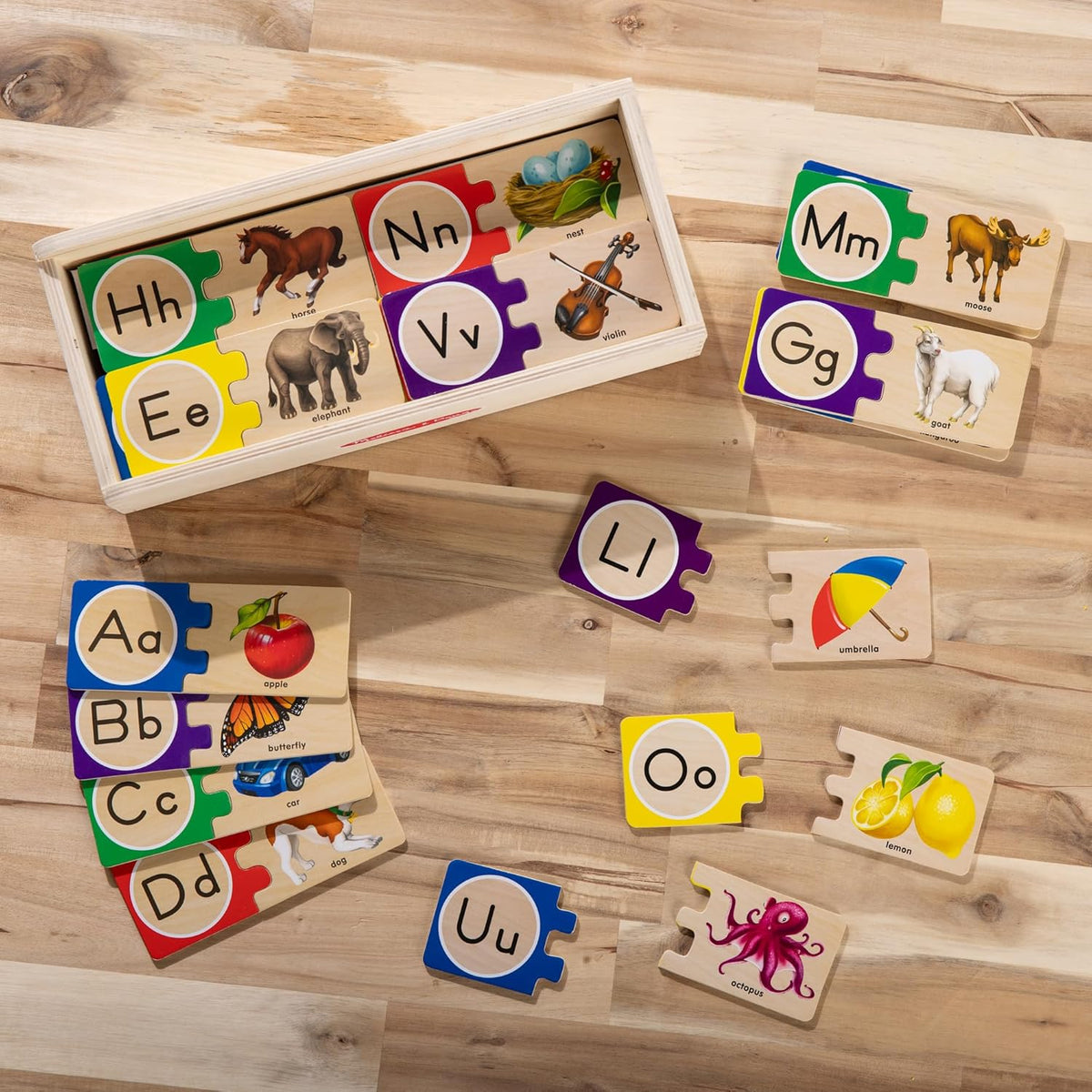 Kaiwatoy® Selbstkorrigierendes Alphabet-Puzzle (52 Teile) mit Spielzeug-Aufbewahrungsbox, ABC-Holzpuzzle für Kleinkinder und Vorschulkinder, Montessori-Lernspielzeug für Mädchen und Jungen ab 4 Jahren