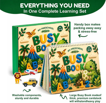 Reusable Activity Book with Stickers on DIN Sheets | Interactive Paper Sticker Activities for Matching, Coloring, and Fine Motor Skills Development, Ideal for Travel