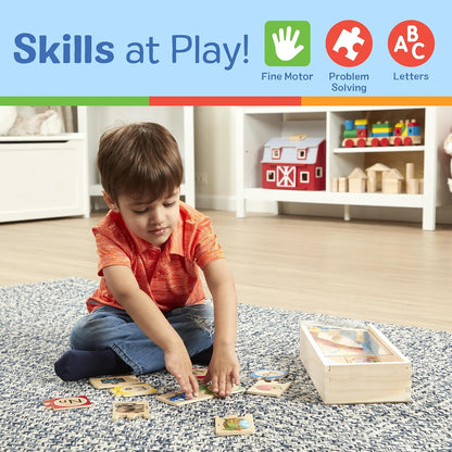 Kaiwatoy® Selbstkorrigierende Alphabet-Holzpuzzles mit Aufbewahrungsbox, ABC-Puzzles, hölzernes Alphabet-Puzzle für Kinder ab 4 Jahren