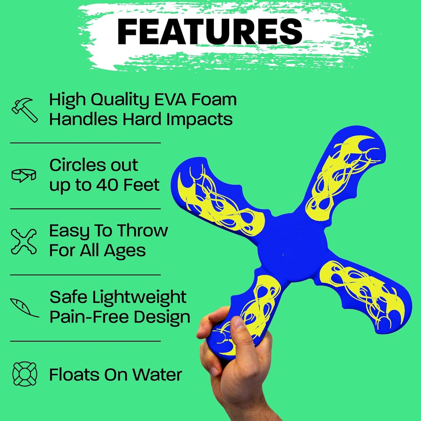 Kaiwatoy®Boomerang for Kids - Toys For Ages 8-13 Boys & Girls - Fun & Easy To Use - Easter Basket Stuffers for Kids 6 7 8 9 10 + Year Old Boy Gifts - Best Easter Gifts & Summer Birthday Gift Ideas for All Ages