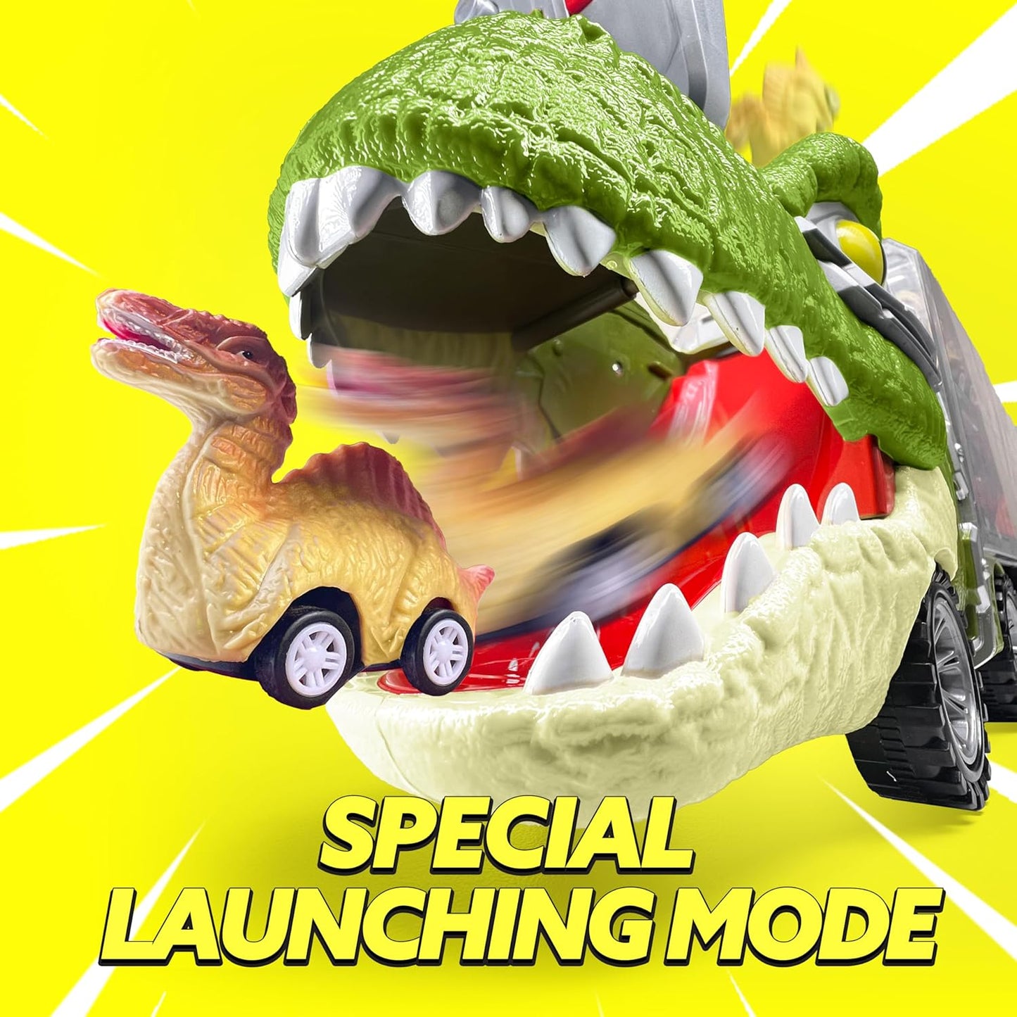 Kaiwatoy®13 in 1 Dinosaur Toys for Kids 3-5, Dinosaur Truck with 12 Pull Back Cars, Birthday Gifts Toys for 3 4 5+ Year Old Boy