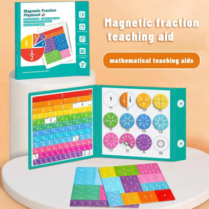 Kaiwatoy®Magnetic Fraction Demonstration Book, 1 Set Math Teaching Aid, Learning Toy for Gift