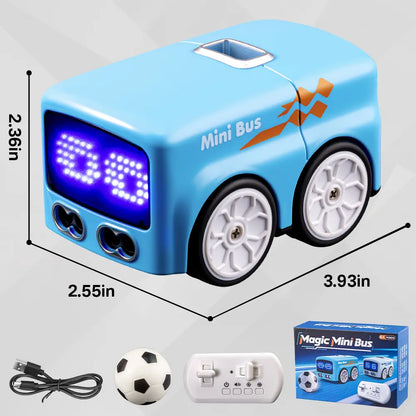 Kaiwatoy®Magic Mini Bus Toy, RC-Controlled with Auto Expressions & 4 Play Modes, Ideal Gift for Children