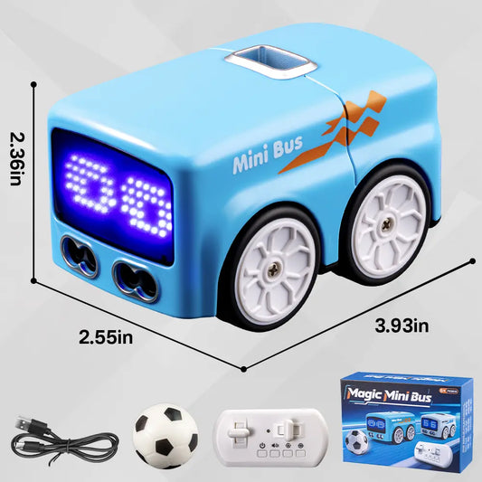 Kaiwatoy®Magic Mini Bus Toy, RC-Controlled with Auto Expressions & 4 Play Modes, Ideal Gift for Children