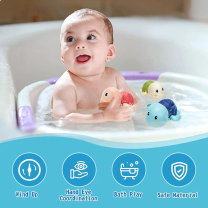 Kaiwatoy®Bath Toys for Toddlers, Cute Swimming Turtle Bath Toys for  Boy Girl Gifts, Water Pool Toys for Baby Toddler Toys, Wind-up Infant Bathtub Toys