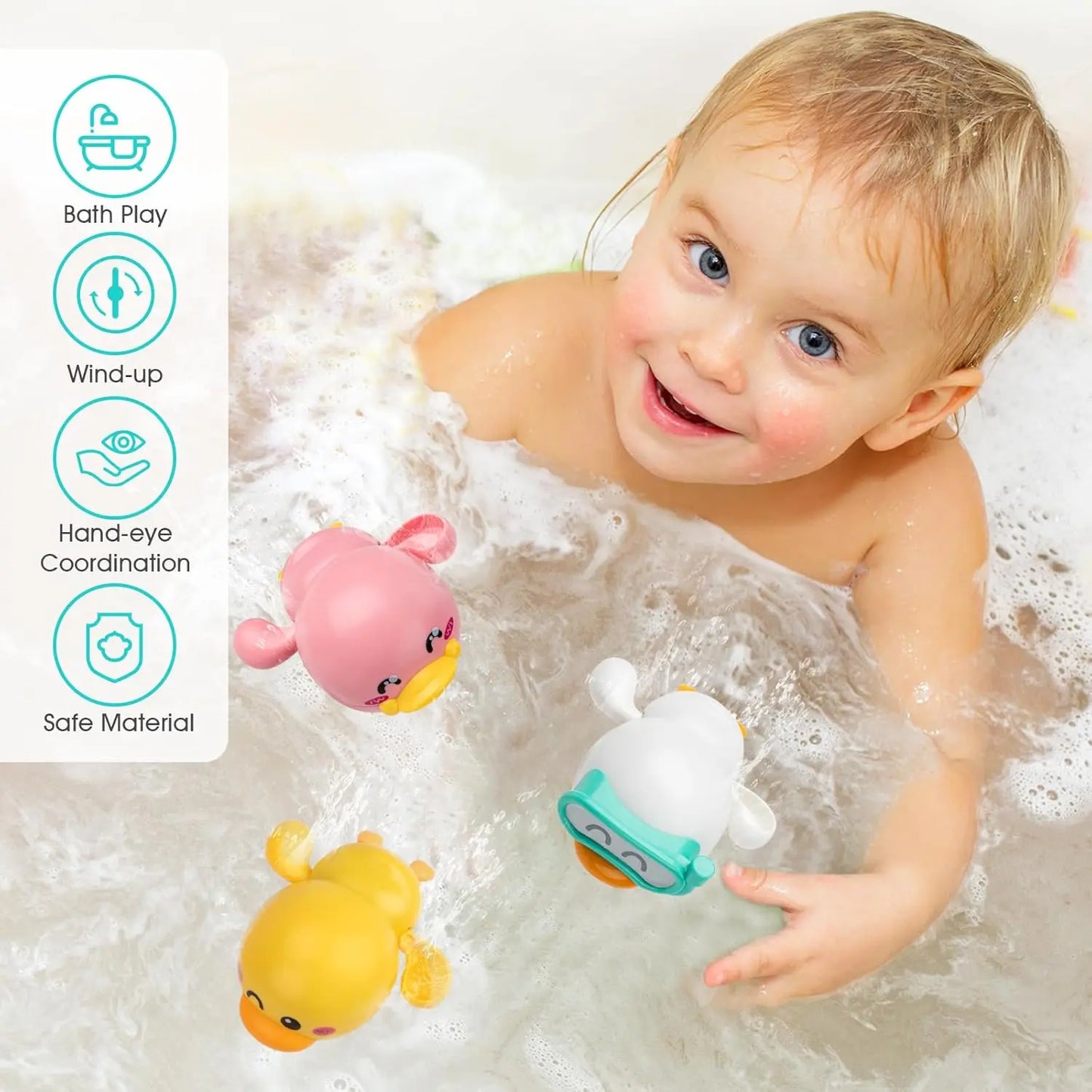 Kaiwatoy®Bath Toys for Toddlers, Cute Swimming Turtle Bath Toys for  Boy Girl Gifts, Water Pool Toys for Baby Toddler Toys, Wind-up Infant Bathtub Toys