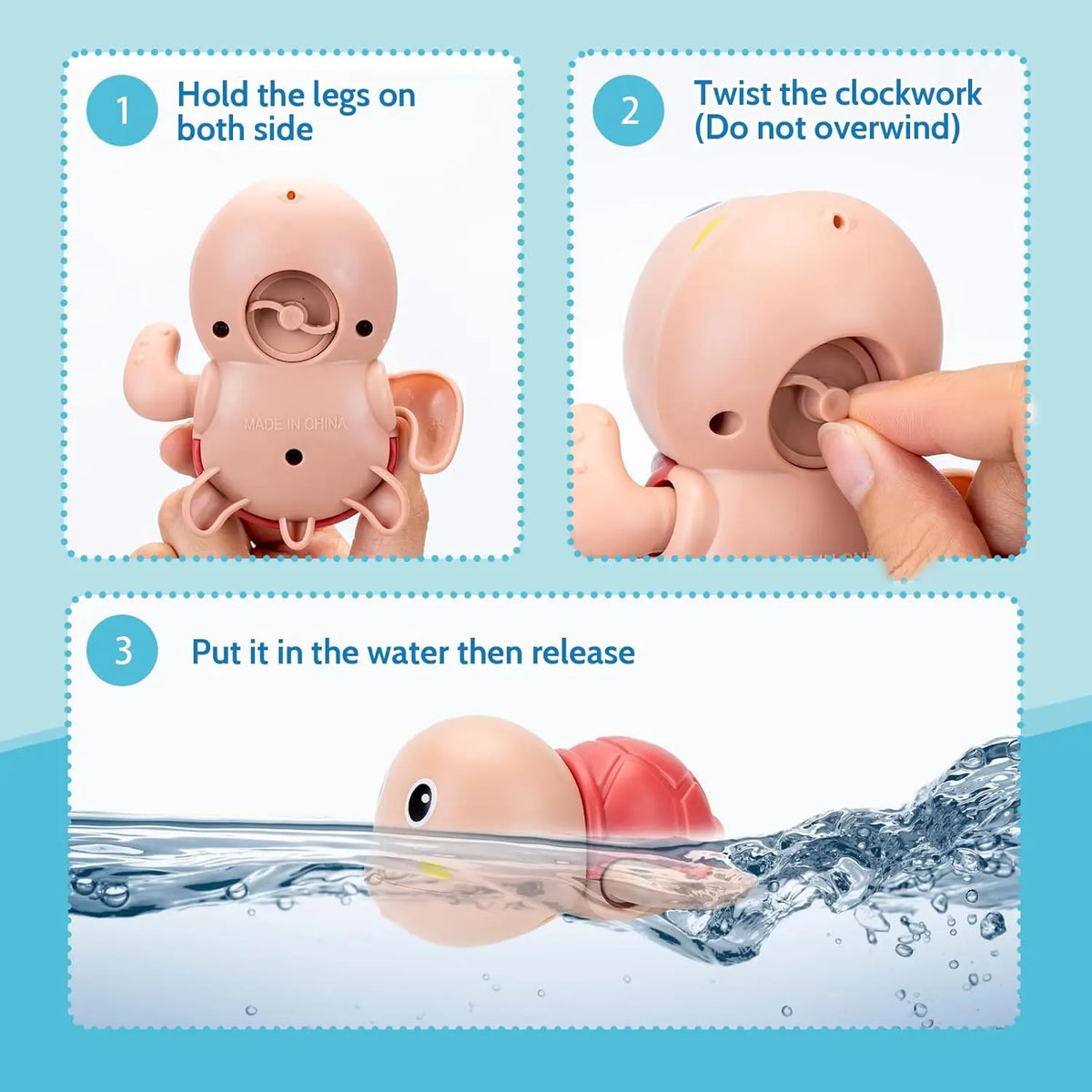 Kaiwatoy®Bath Toys for Toddlers, Cute Swimming Turtle Bath Toys for  Boy Girl Gifts, Water Pool Toys for Baby Toddler Toys, Wind-up Infant Bathtub Toys