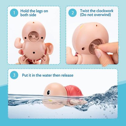 Kaiwatoy®Bath Toys for Toddlers, Cute Swimming Turtle Bath Toys for  Boy Girl Gifts, Water Pool Toys for Baby Toddler Toys, Wind-up Infant Bathtub Toys