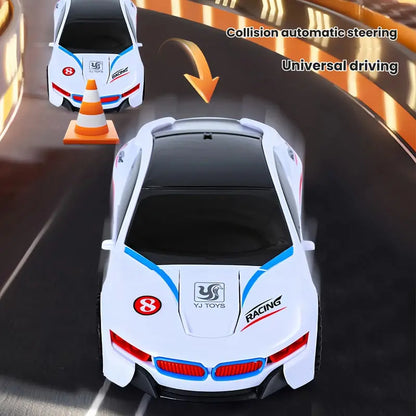 Kaiwatoy®Automatic Deformation Robot Car Toy 1-Second Car-to-Robot Transformation, Cool Glowing Lights, Auto-Turn When Obstacles, Battery-Powered Transformer Car & Kids' Police Car Toy, Perfect Birthday Gift