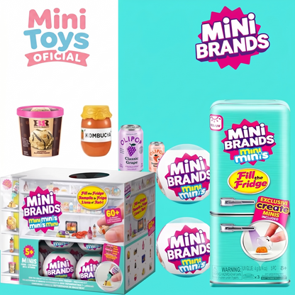 Caixa Fill The Fridge + Geladeira Mini Brands + 4 Raros + Brinde