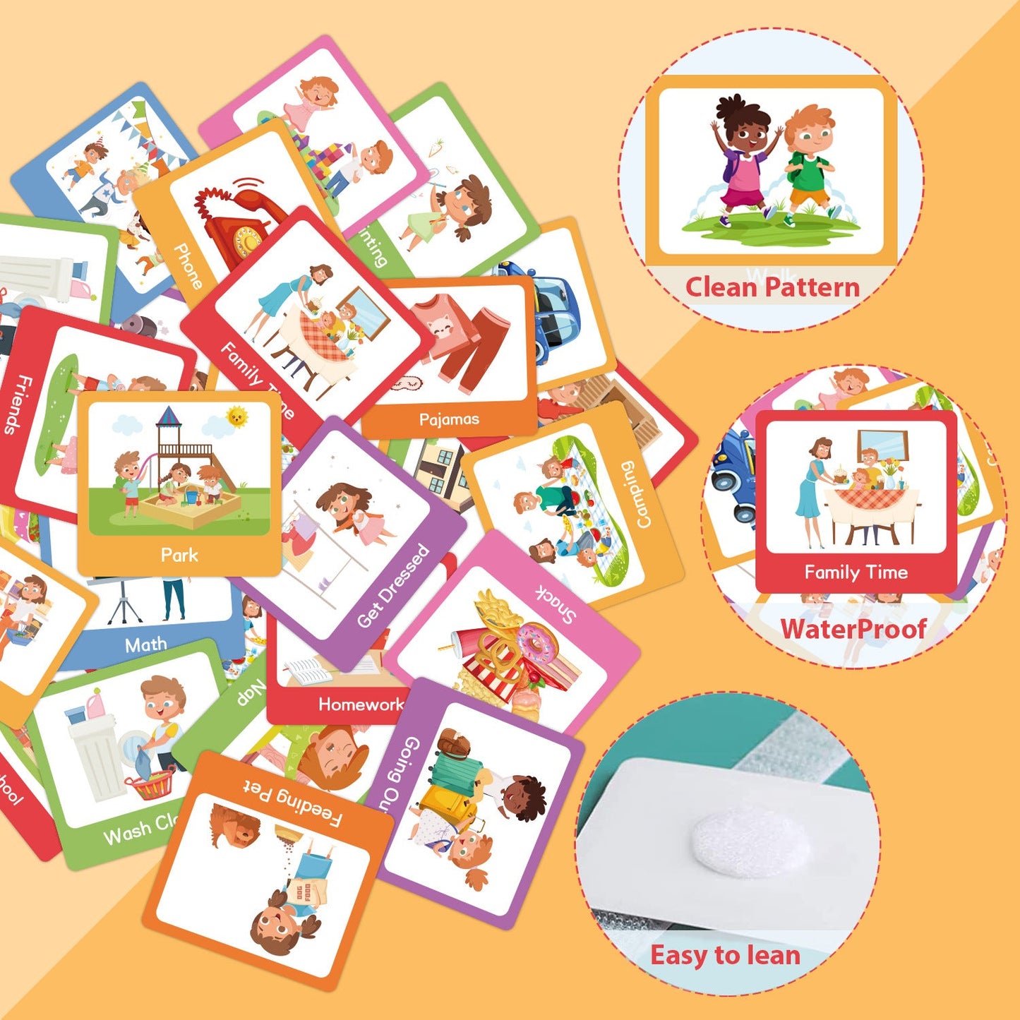 Kaiwatoy®Children's Visual Schedule Chart: Non-Verbal Communication Visual Aid, Daily Routine Planning Cards