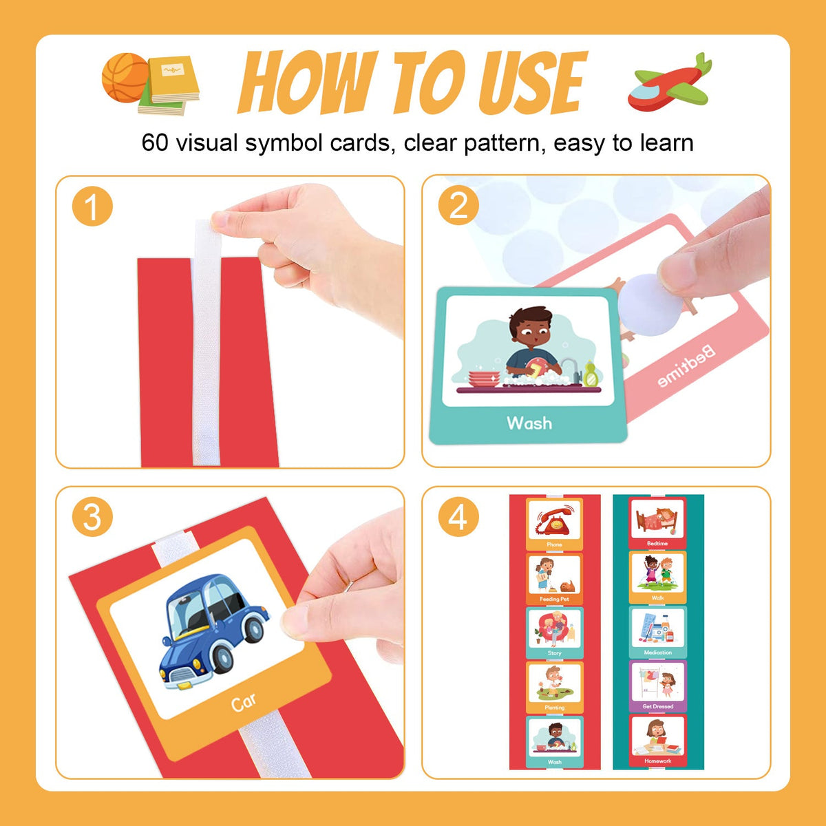 Kaiwatoy®Visueller Wochenplan für Kinder: Visuelle Hilfe für nonverbale Kommunikation, Karten zur Tagesplanung