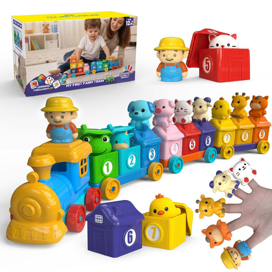 Kaiwatoy® Toddler Learning Toys for 1~3 Year Old, Counting Matching & Sorting Montessori Train Set