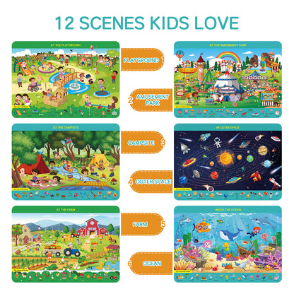 Kaiwatoy®Search and Find Early Education Sets: Preschool Learning Activity Mats and Reusable Early Learning Cards
