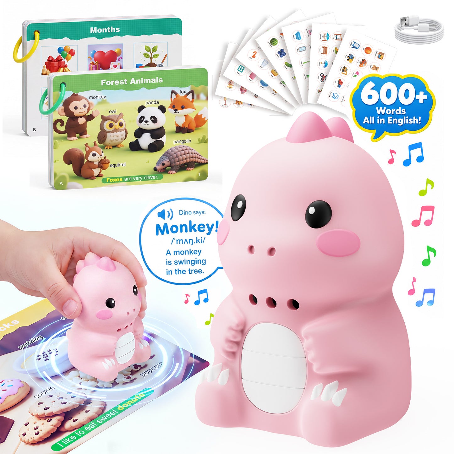 Interactive Talking Dinosaur Learning Flash Cards
