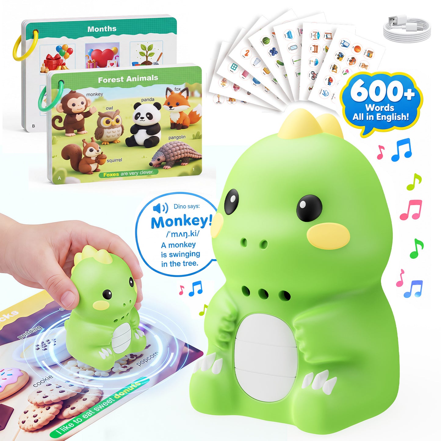 Interactive Talking Dinosaur Learning Flash Cards