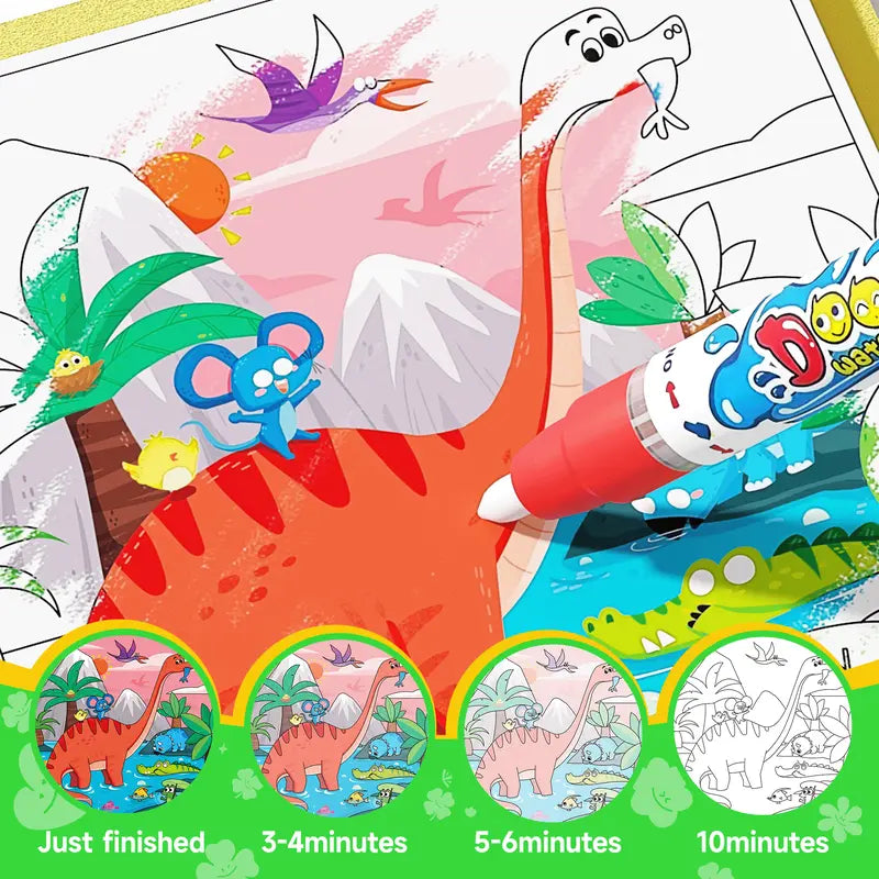 Kaiwatoy®4 pack Water Coloring and Doodle Books for Toddlers, Paint with Water Activity Books