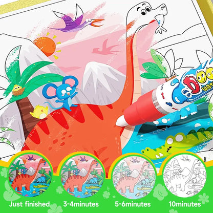 Kaiwatoy®4 pack Water Coloring and Doodle Books for Toddlers, Paint with Water Activity Books