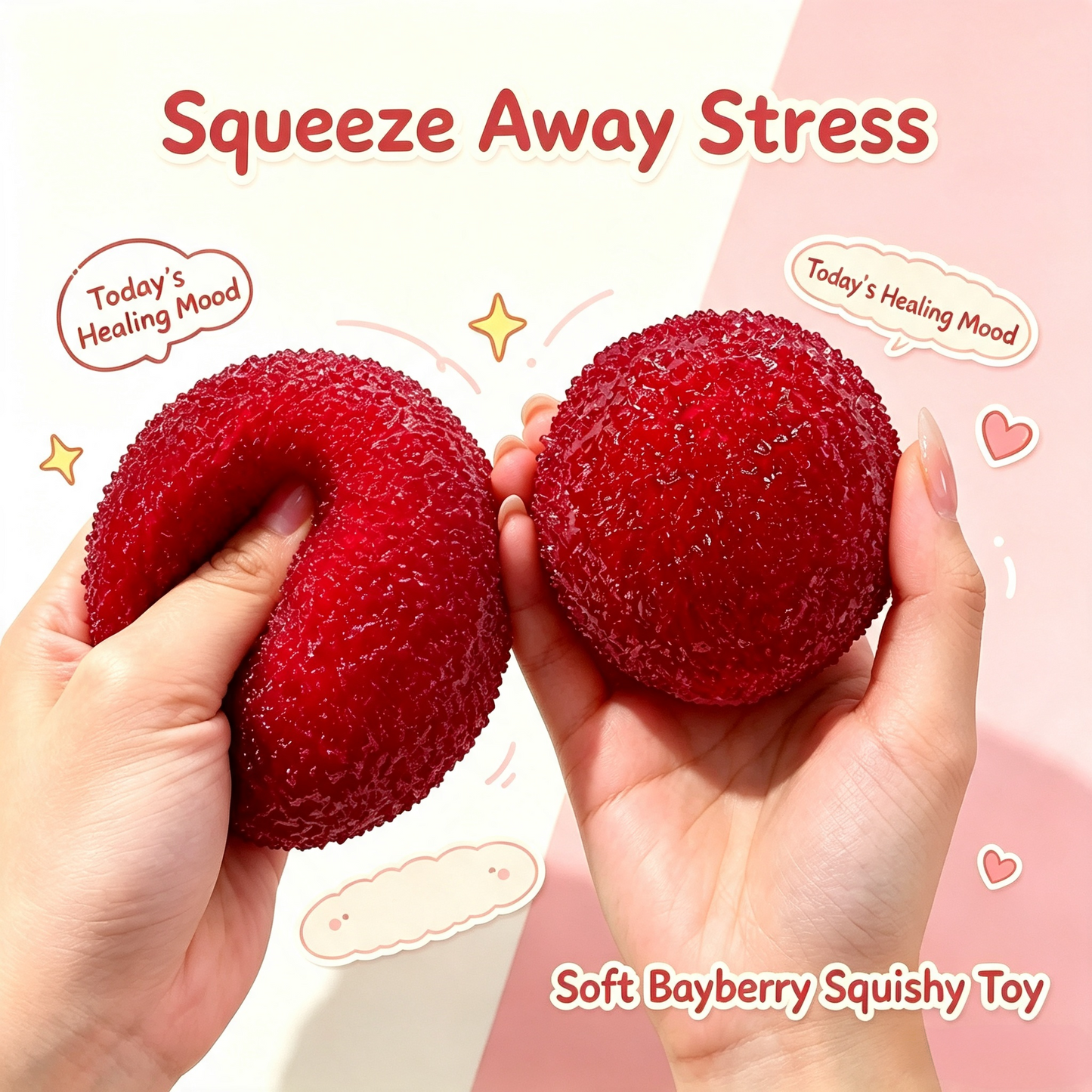 Red Cherry Crystal Slushy Ball (Zero bounce-back) Squish Fidget Toy