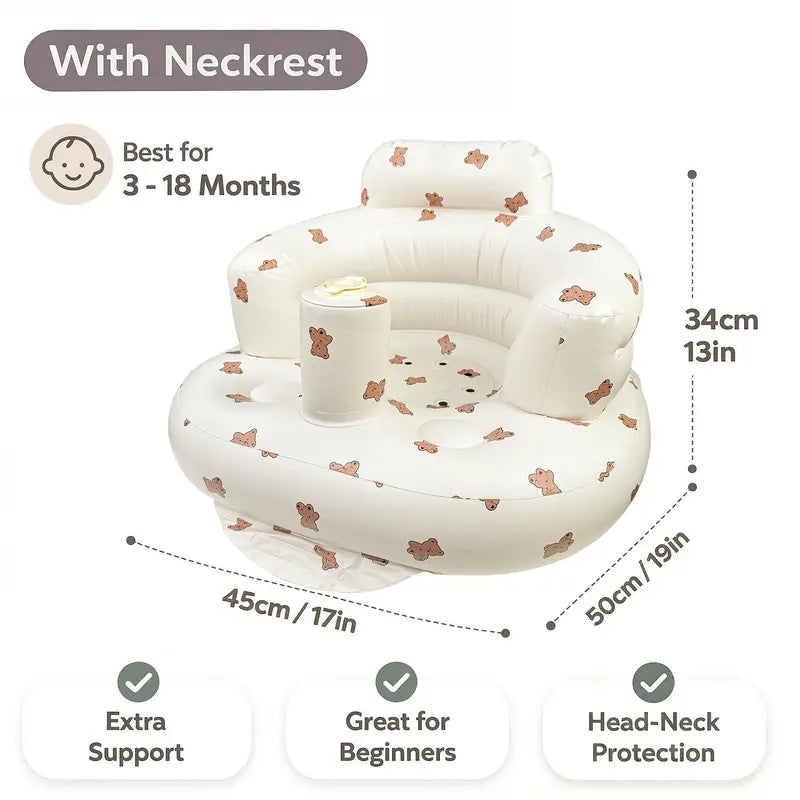 Kaiwatoy®Inflatable Baby Seat 3+ Months, Built-in Air Pump Baby Seat for Kids, Toddler, Breathable Cover,  Baby Essentials & Baby Items