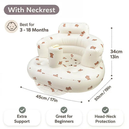 Kaiwatoy®Inflatable Baby Seat 3+ Months, Built-in Air Pump Baby Seat for Kids, Toddler, Breathable Cover,  Baby Essentials & Baby Items