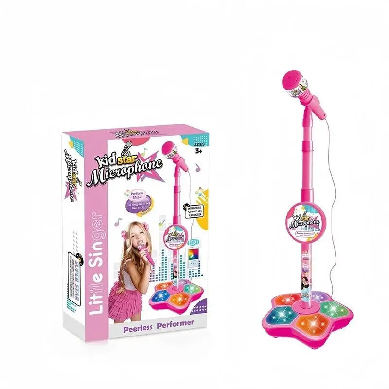 Kaiwatoy®Unleash Your Child's Inner Pop Star! This Karaoke Microphone Toy with Colorful LED Lights & Built-in Music Encourages Singing, Boosts Confidence, and Makes a Perfect Birthday Gift for children Aged 3+