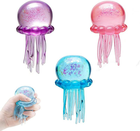 Kaiwatoy®Jellyfish Squeeze Squishy, Sugar Ball Stress Relief Fidget Toy for Kids & Adults