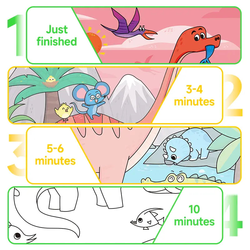 Kaiwatoy®4 pack Water Coloring and Doodle Books for Toddlers, Paint with Water Activity Books