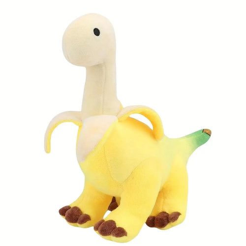 Kaiwatoy®Cute Banana Brontosaurus Design Plush Toy, Soft Stuffed Animal Plushie, Cartoon Banana Soft Dragon Doll, Home Decoration Gift