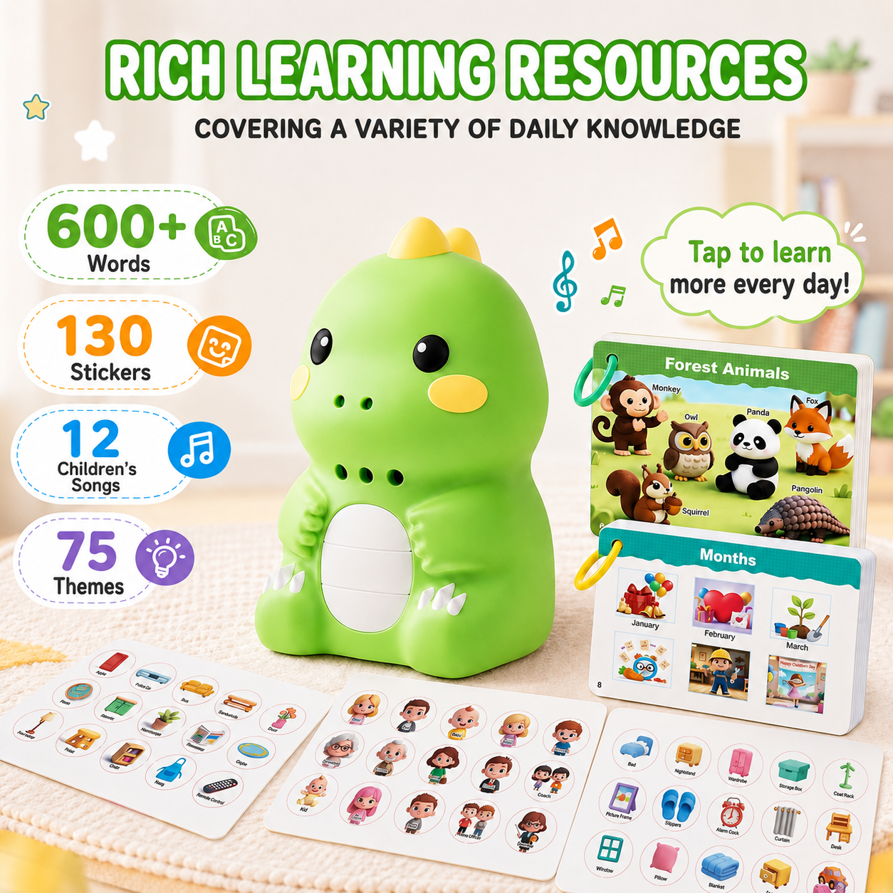Interactive Talking Dinosaur Learning Flash Cards