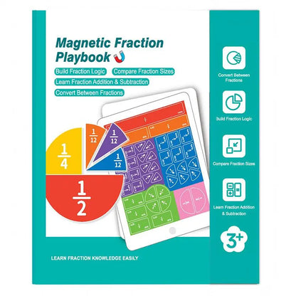 Kaiwatoy®Magnetic Fraction Demonstration Book, 1 Set Math Teaching Aid, Learning Toy for Gift