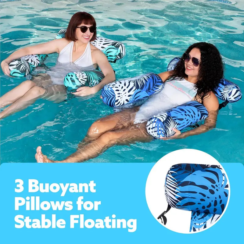 Kaiwatoy®Inflatable Pool Floats Adult, 2 Packs Floating Lounge Chairs , Blow up Pool Noodles for Adult Heavy Duty