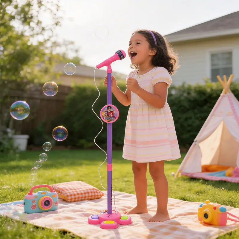 Kaiwatoy®Unleash Your Child's Inner Pop Star! This Karaoke Microphone Toy with Colorful LED Lights & Built-in Music Encourages Singing, Boosts Confidence, and Makes a Perfect Birthday Gift for children Aged 3+
