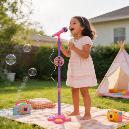 Kaiwatoy®Unleash Your Child's Inner Pop Star! This Karaoke Microphone Toy with Colorful LED Lights & Built-in Music Encourages Singing, Boosts Confidence, and Makes a Perfect Birthday Gift for children Aged 3+