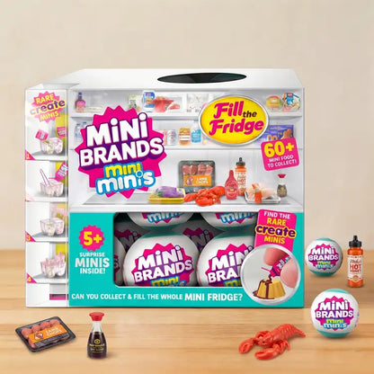 Caixa Fill The Fridge + Geladeira Mini Brands + 4 Raros + Brinde