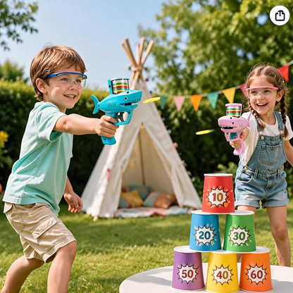 Kaiwatoy®Foam Disc Shooter, Foam Disc Launcher, Summer Activities, and Party Favors for Ages 6-12