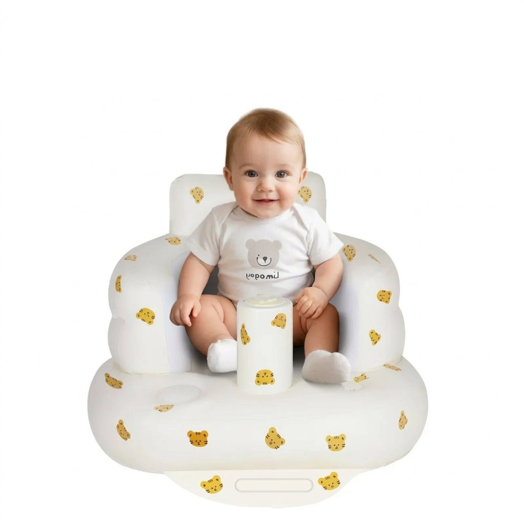 Kaiwatoy®Inflatable Baby Seat 3+ Months, Built-in Air Pump Baby Seat for Kids, Toddler, Breathable Cover,  Baby Essentials & Baby Items