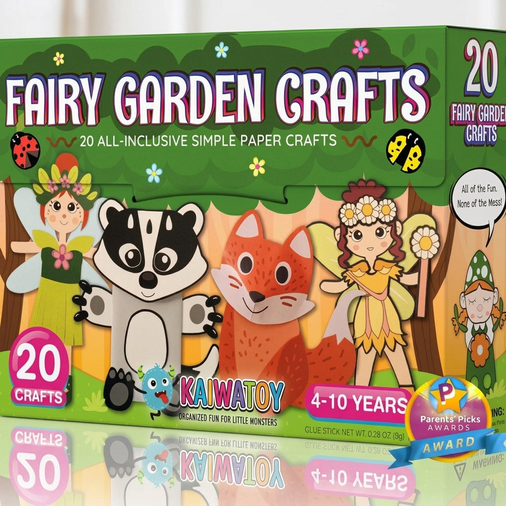 Kaiwatoy®Kids Craft Kits  20 Crafts in a Box - 20 Simple Paper Crafts for Kids Ages 3+