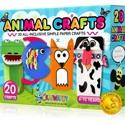 Kaiwatoy®Kids Craft Kits  20 Crafts in a Box - 20 Simple Paper Crafts for Kids Ages 3+