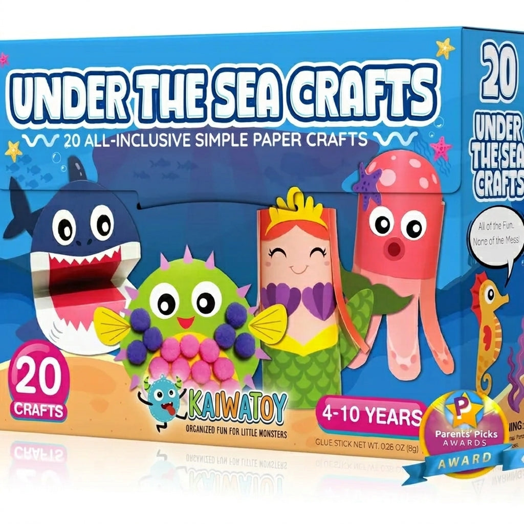 Kaiwatoy®Kids Craft Kits  20 Crafts in a Box - 20 Simple Paper Crafts for Kids Ages 3+